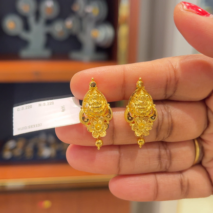 Anu Jewellers 3.22gms EARRINGS 22K Yellow Gold