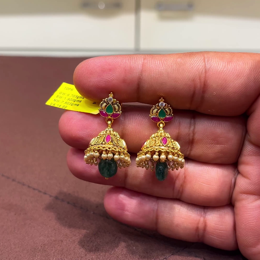 SwarnaKanchi 7.803gms EARRINGS 22K Yellow Gold