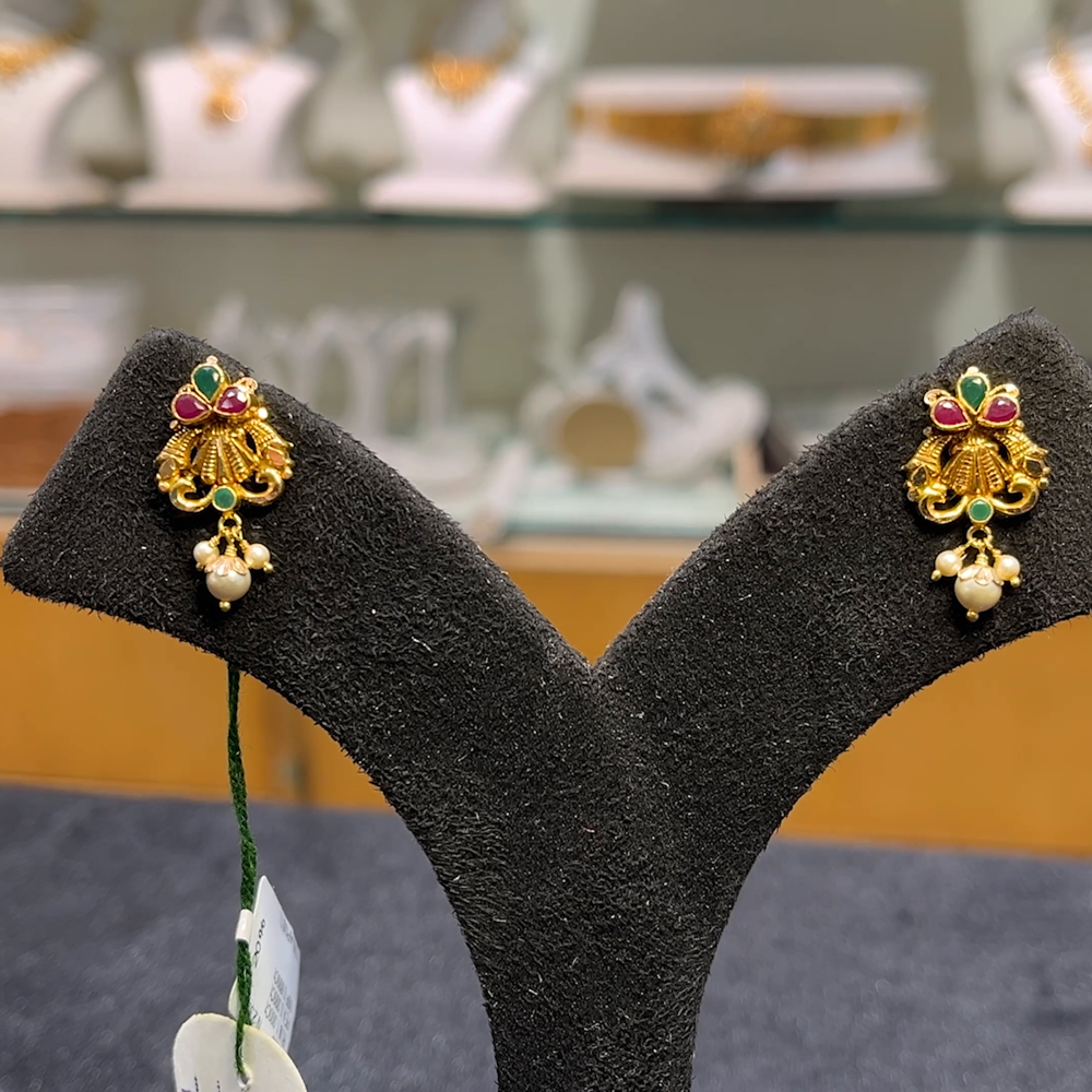 Anu Jewellers 2.926gms EARRINGS 22K Yellow Gold