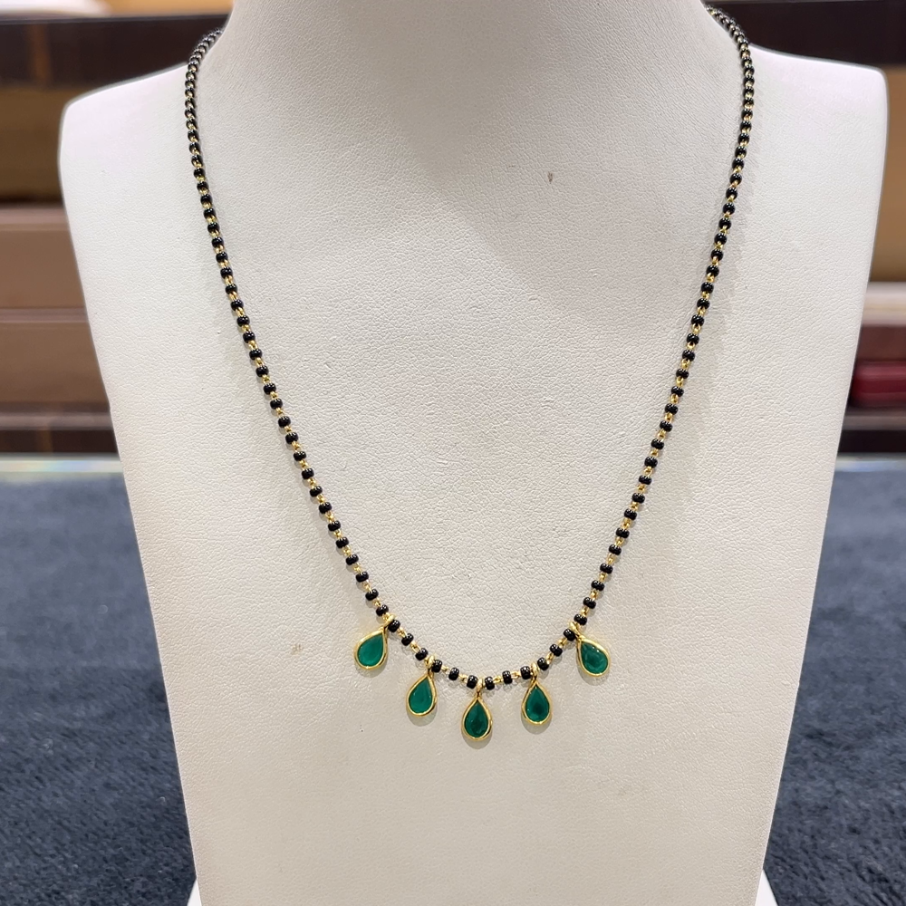 CHANDANA Brothers 4.95gms SHORT BLACK BEADS 22K Yellow Gold