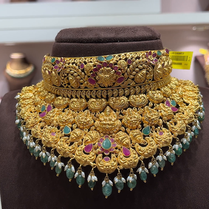 SwarnaKanchi 82.234gms CHOKER 22K Yellow Gold