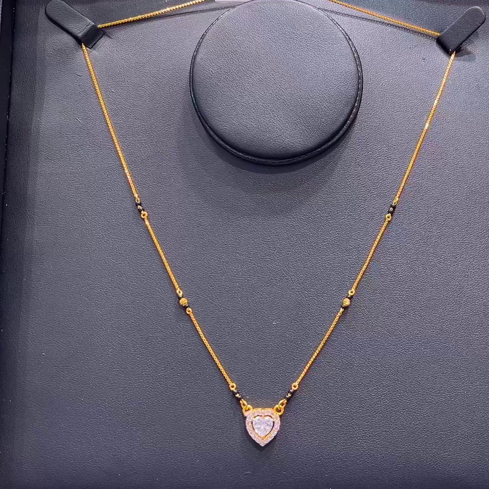 SOUTH INDIA 4.598gms SHORT BLACK BEADS 22K Yellow Gold