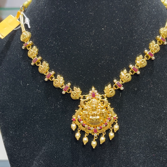 SwarnaKanchi 13.357gms NECKLACE 22K Yellow Gold