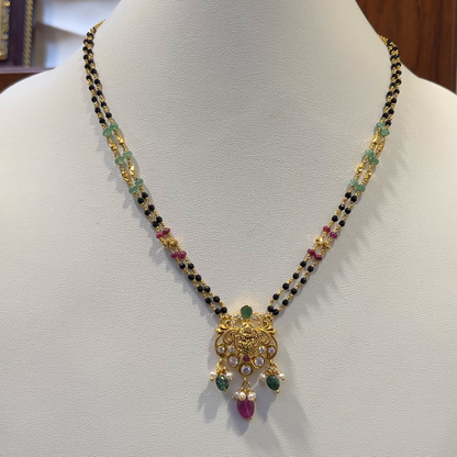 SRI RAM 10.378gms SHORT BLACK BEADS 22K Nakshi