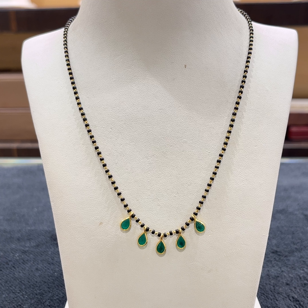 CHANDANA Brothers 4.95gms SHORT BLACK BEADS 22K Yellow Gold