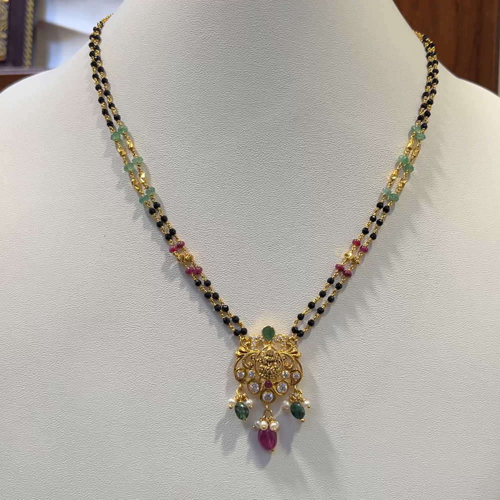 SRI RAM 10.378gms SHORT BLACK BEADS 22K Nakshi