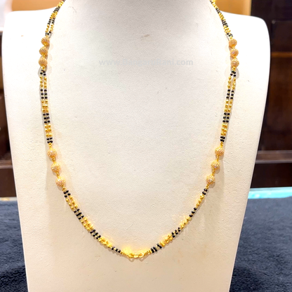 CHANDANA Brothers 17.88gms Long Black Beads 22K Yellow Gold