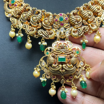 Chennai Shopping Mall 35.47gms NECKLACE 22K Antique