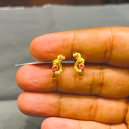 SOUTH INDIA 3.142gms EARRINGS 22K Yellow Gold