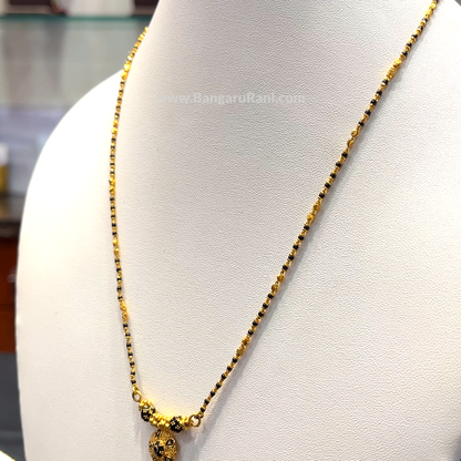 SRI RAM 10.01gms SHORT BLACK BEADS 22K Yellow Gold