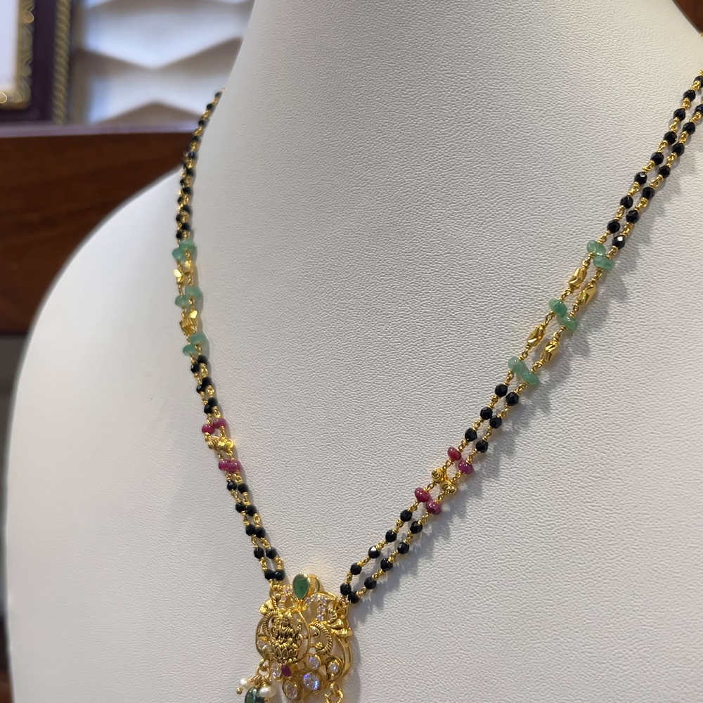 SRI RAM 10.378gms SHORT BLACK BEADS 22K Nakshi