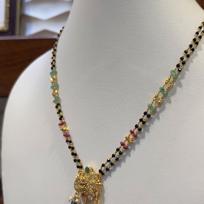 SRI RAM 10.378gms SHORT BLACK BEADS 22K Nakshi