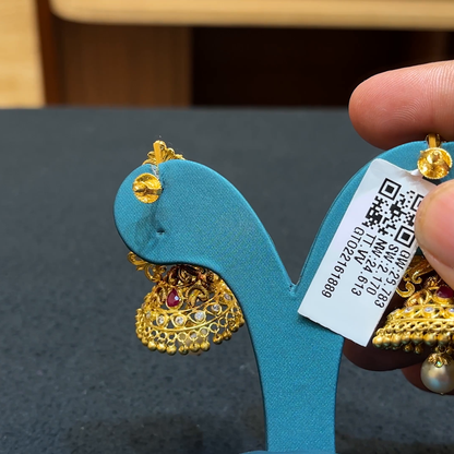 Chennai Shopping Mall 24.613gms EARRINGS 22K Yellow Gold