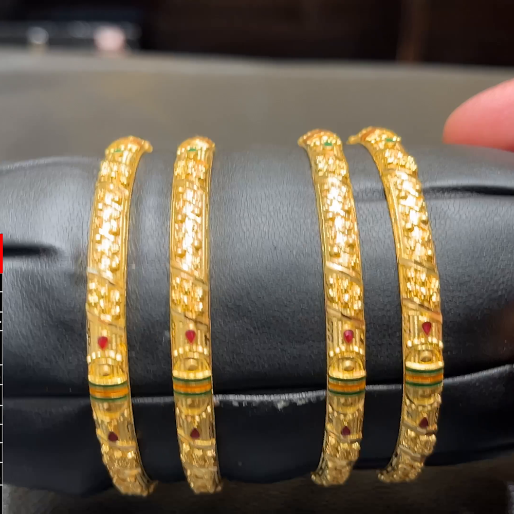 SOUTH INDIA 41.268gms BANGLES 22K Yellow Gold