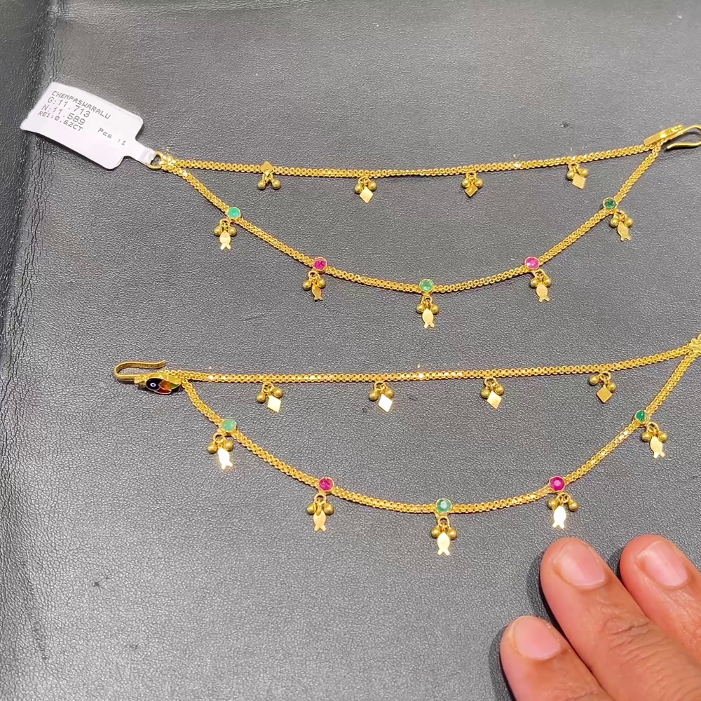 SOUTH INDIA 11.589gms Chempasaralu 22K Yellow Gold