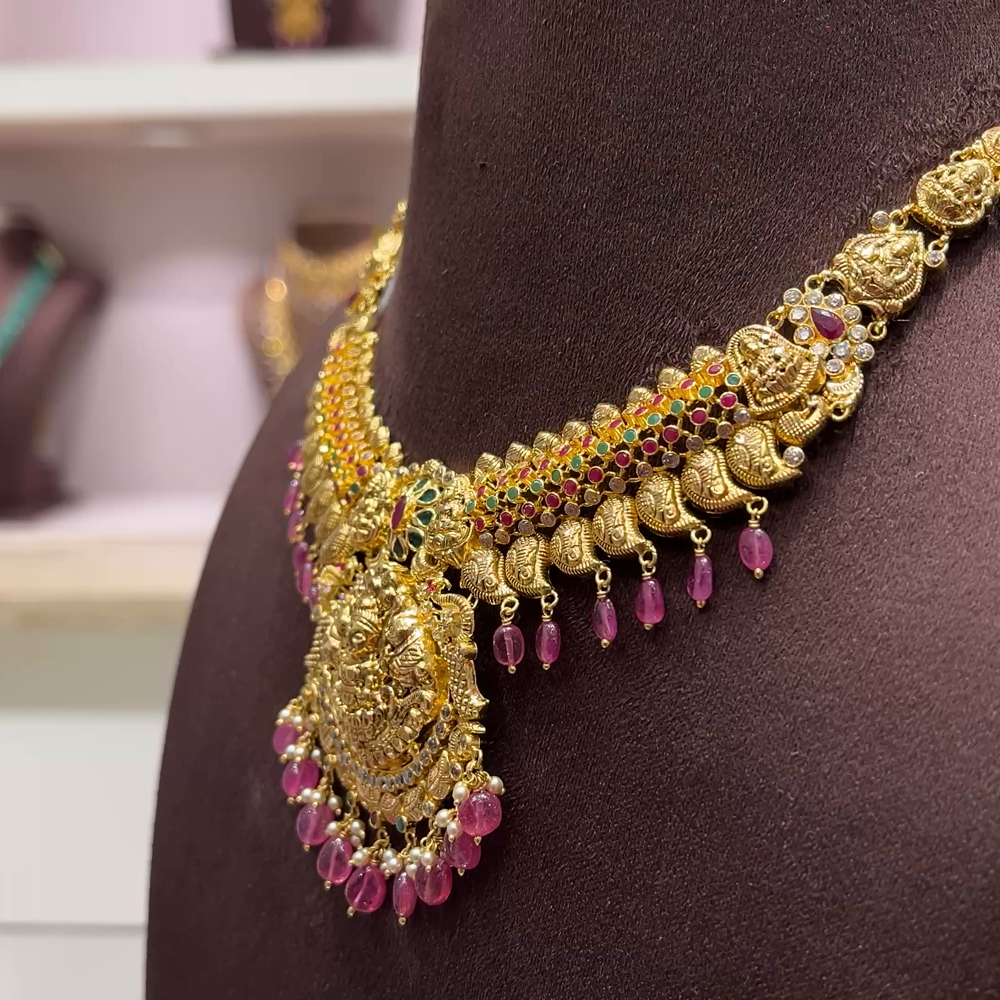 SwarnaKanchi 30.258gms NECKLACE 22K Yellow Gold