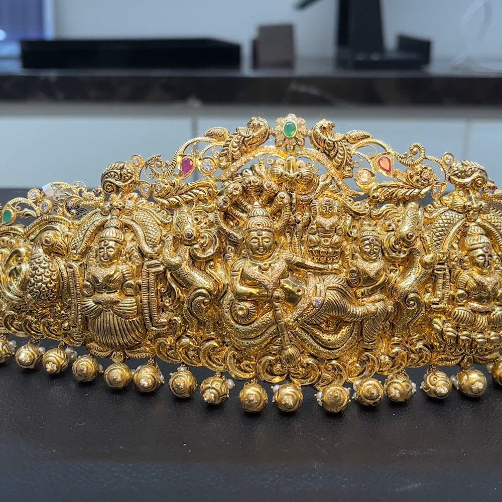 MUKUNDA JEWELLERS 143.224gms VADDANAM 22K Yellow Gold