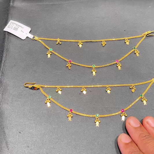 SOUTH INDIA 11.589gms Chempasaralu 22K Yellow Gold