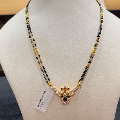 CHANDANA Brothers 11.55gms SHORT BLACK BEADS 22K Nakshi