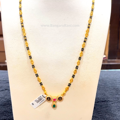 CHANDANA Brothers 22.14gms Long Black Beads 22K Yellow Gold
