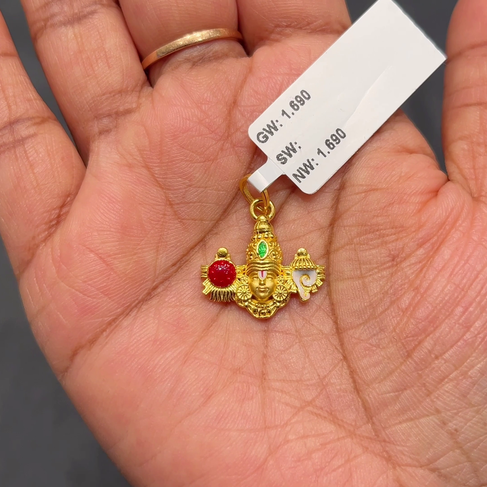 Anu Jewellers 1.69gms Pendent 22K Nakshi