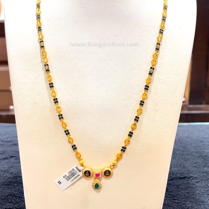 CHANDANA Brothers 22.14gms Long Black Beads 22K Yellow Gold