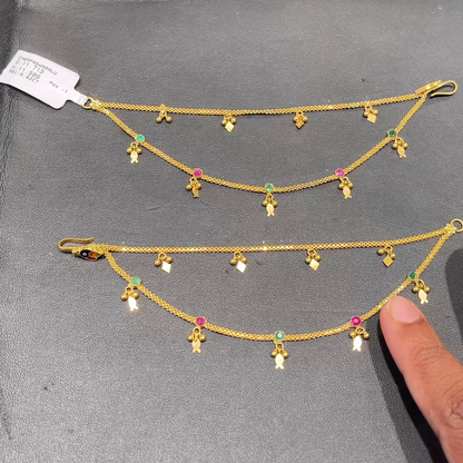 SOUTH INDIA 11.589gms Chempasaralu 22K Yellow Gold