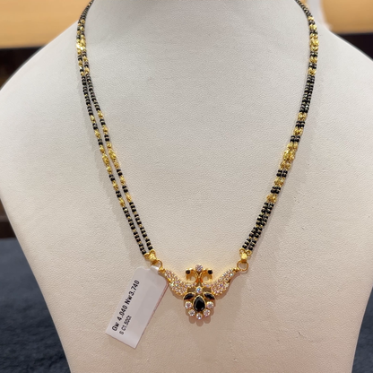 CHANDANA Brothers 11.55gms SHORT BLACK BEADS 22K Nakshi