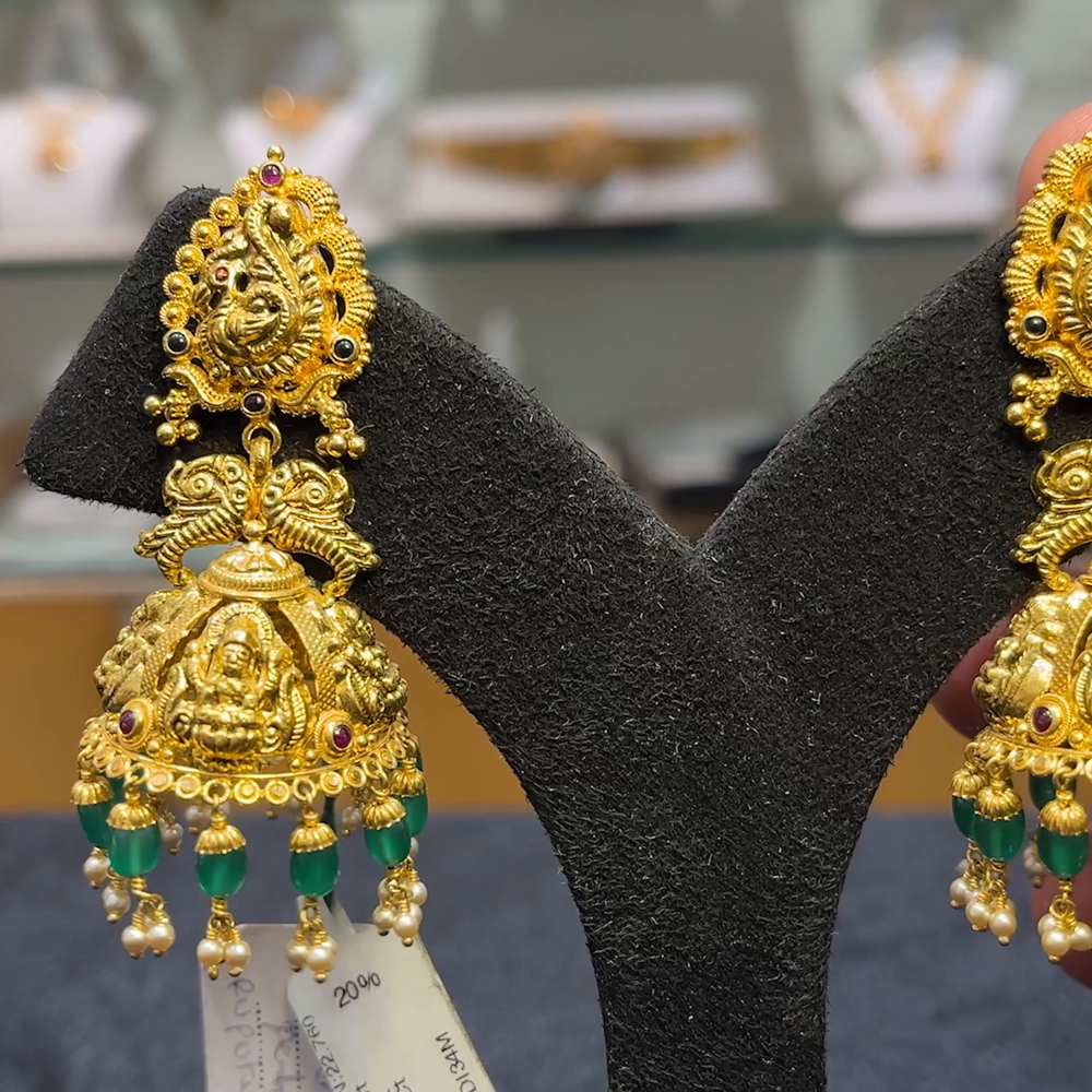 Anu Jewellers 22.76gms EARRINGS 22K Yellow Gold