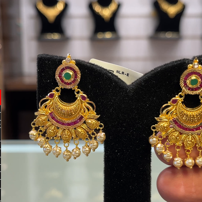 SOUTH INDIA 9.893gms EARRINGS 22K Yellow Gold