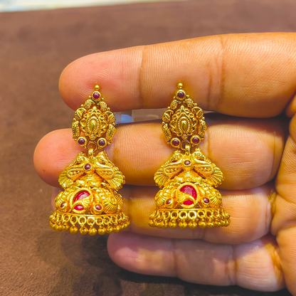 SRI RAM 14.361gms EARRINGS 22K Yellow Gold