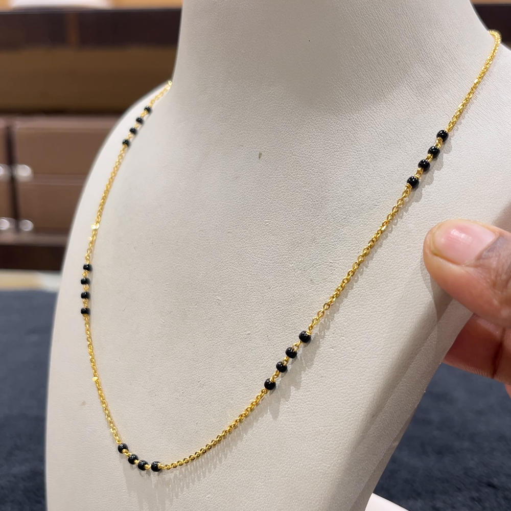 CHANDANA Brothers 4.497gms SHORT BLACK BEADS 22K Yellow Gold