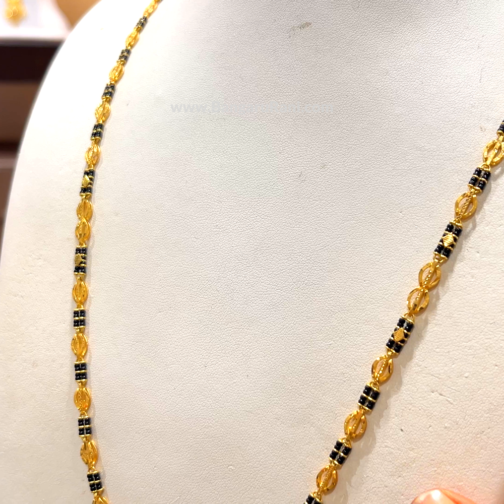 CHANDANA Brothers 22.14gms Long Black Beads 22K Yellow Gold
