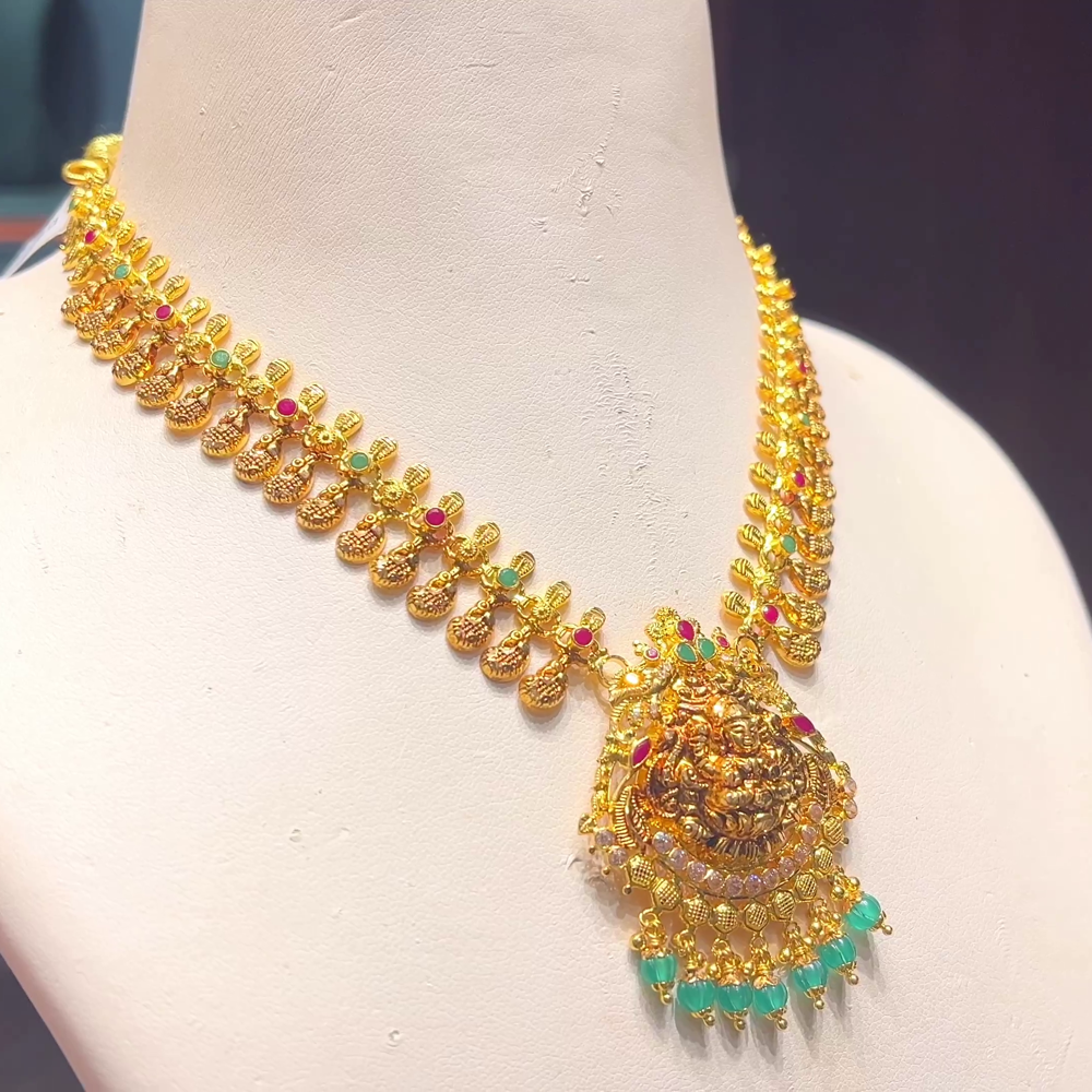 Long Muvvala Haram Designs Short Muvvala Haram CMR NECKLACE 22K