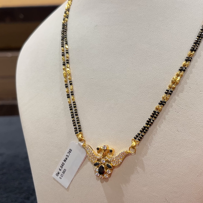 CHANDANA Brothers 11.55gms SHORT BLACK BEADS 22K Nakshi