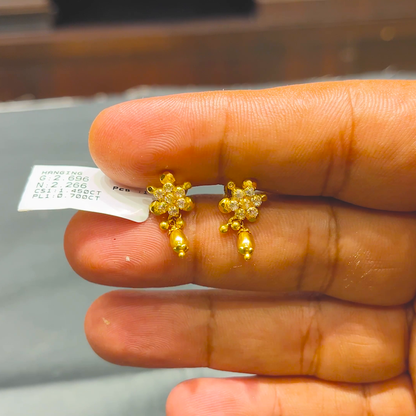 SOUTH INDIA 2.266gms EARRINGS 22K Yellow Gold