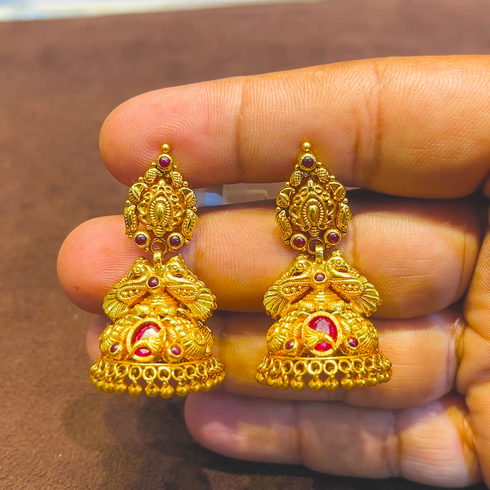 SRI RAM 14.361gms EARRINGS 22K Yellow Gold