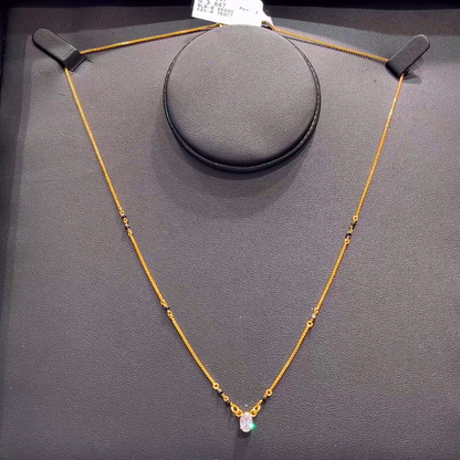 SOUTH INDIA 3.647gms SHORT BLACK BEADS 22K Yellow Gold