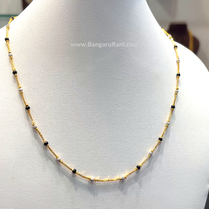 SRI RAM 7.46gms SHORT BLACK BEADS 22K Yellow Gold