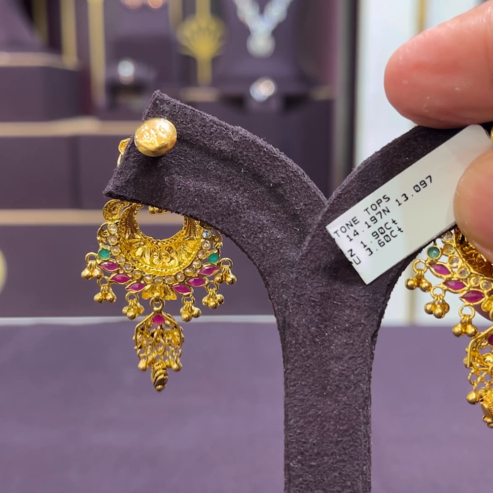 CMR 13.097gms EARRINGS 22K Yellow Gold