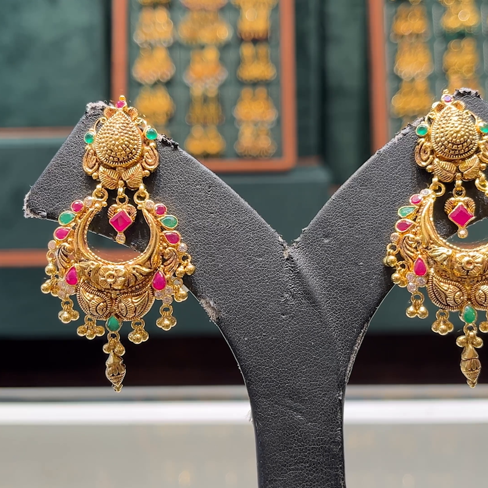 CMR 11.738gms EARRINGS 22K Antique