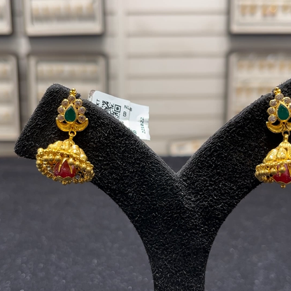 SOUTH INDIA 8.196gms EARRINGS 22K Yellow Gold