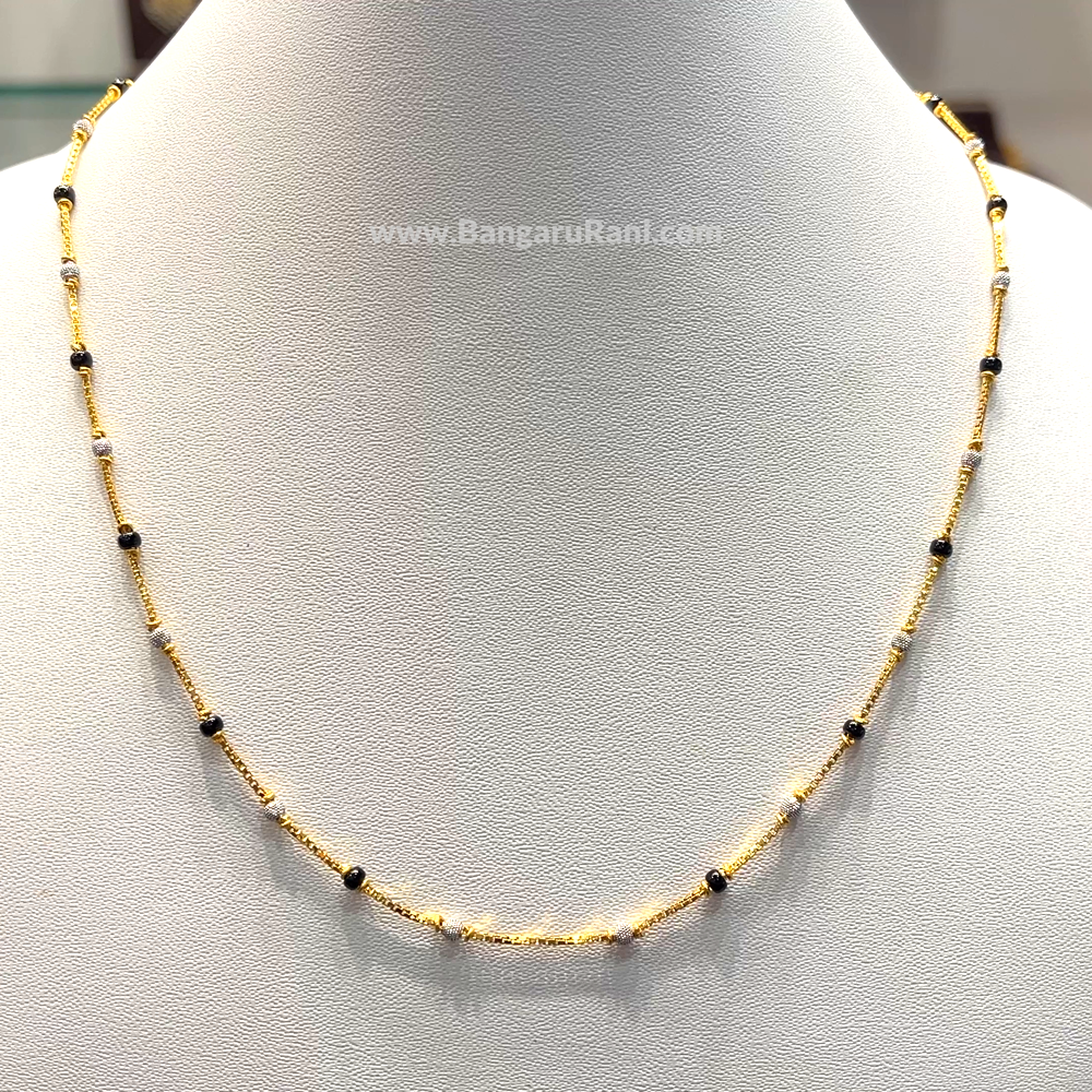 SRI RAM 7.46gms SHORT BLACK BEADS 22K Yellow Gold