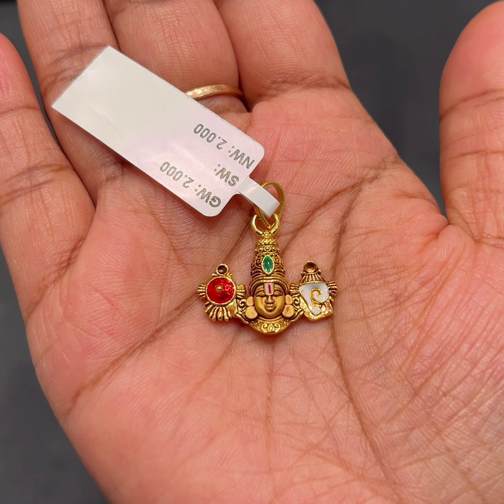 Anu Jewellers 2gms Pendent 22K Nakshi