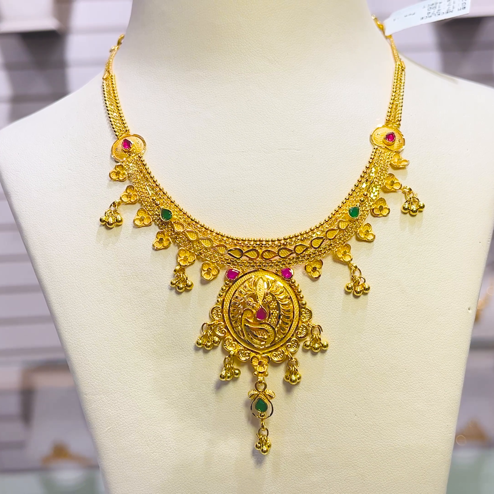 SOUTH INDIA 17.19gms NECKLACE 22K Yellow Gold