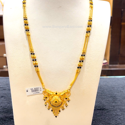 CHANDANA Brothers 41.393gms Long Black Beads 22K Yellow Gold