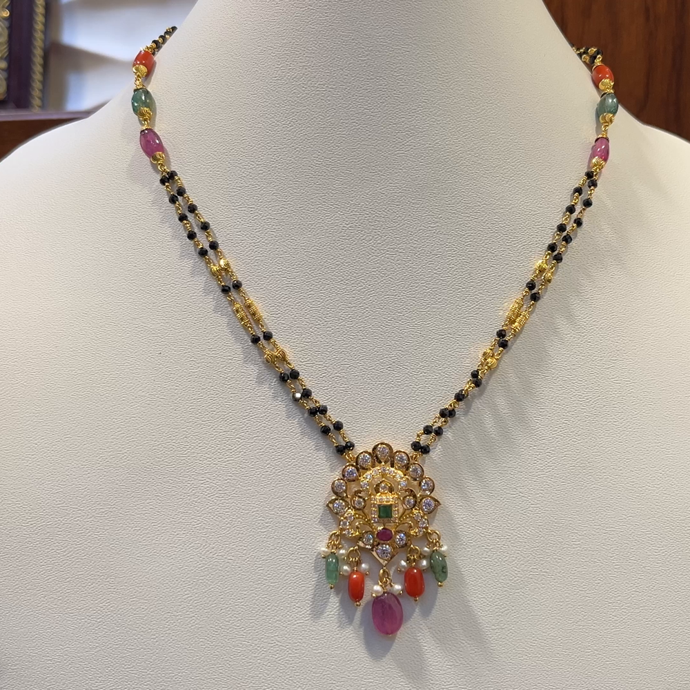 SRI RAM 12.017gms SHORT BLACK BEADS 22K Nakshi