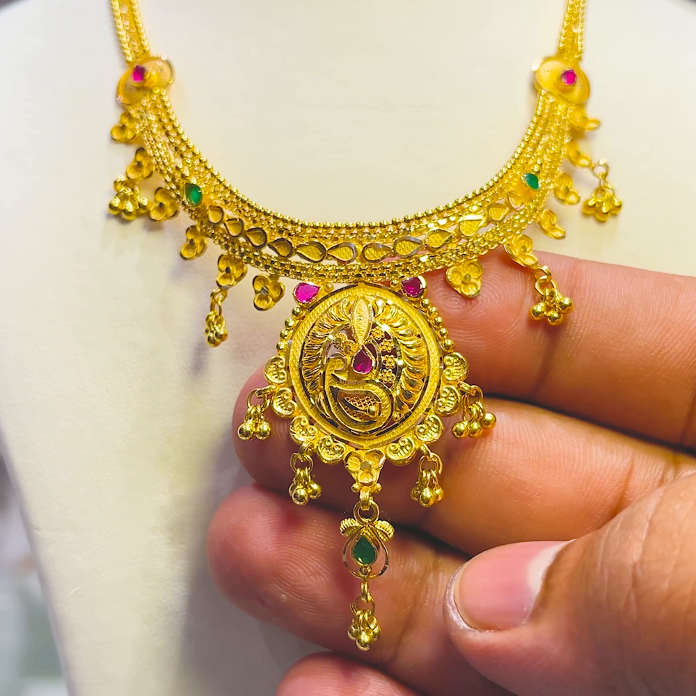 SOUTH INDIA 17.19gms NECKLACE 22K Yellow Gold