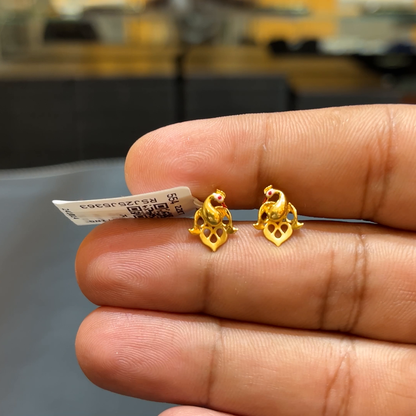 SOUTH INDIA 2.007gms EARRINGS 22K Yellow Gold