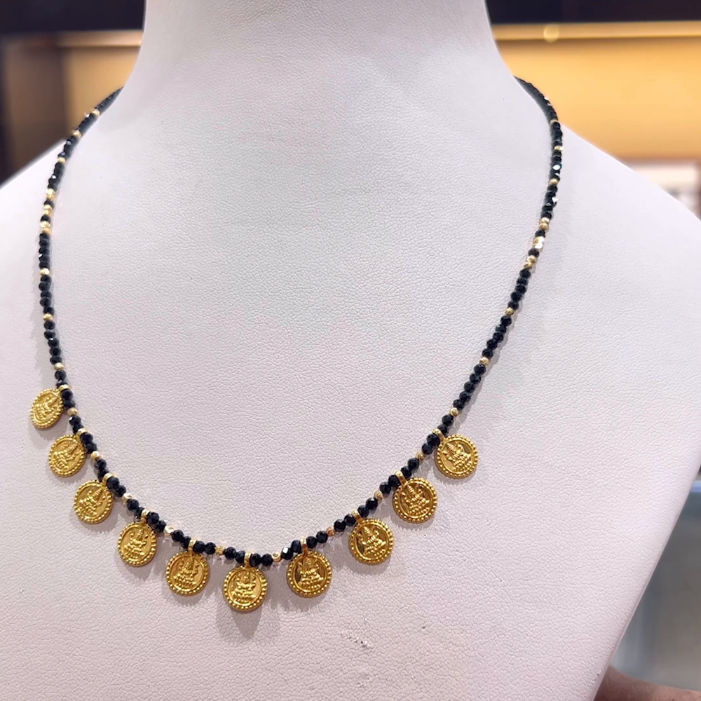 CHANDANA Brothers 3.35gms SHORT BLACK BEADS 22K Yellow Gold